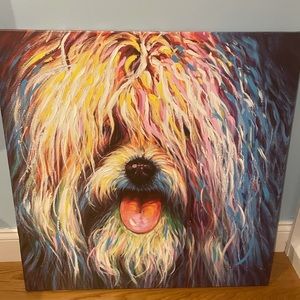 Wood Colorful Puppy Painting